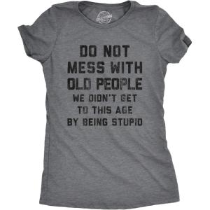 Womens Sarcastic T Shirts Funny Tees with Snarky Sayings on Cute Shirts for Women(Dark Heather Grey – Old People)