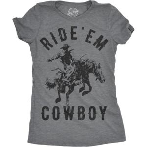 Womens Sarcastic T Shirts Funny Tees with Snarky Sayings on Cute Shirts for Women(Dark Heather Grey – Ride Em)