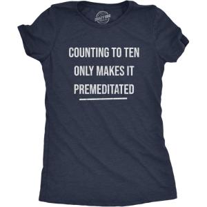 Womens Sarcastic T Shirts Funny Tees with Snarky Sayings on Cute Shirts for Women(Heather Navy – Premeditated)