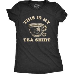 Womens Sarcastic T Shirts with Funny Sayings Novelty Graphic Tees for Women(Heather Black – Tea Shirt)