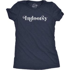 Womens Sarcastic T Shirts with Funny Sayings Novelty Graphic Tees for Women(Heather Navy – Indoorsy)