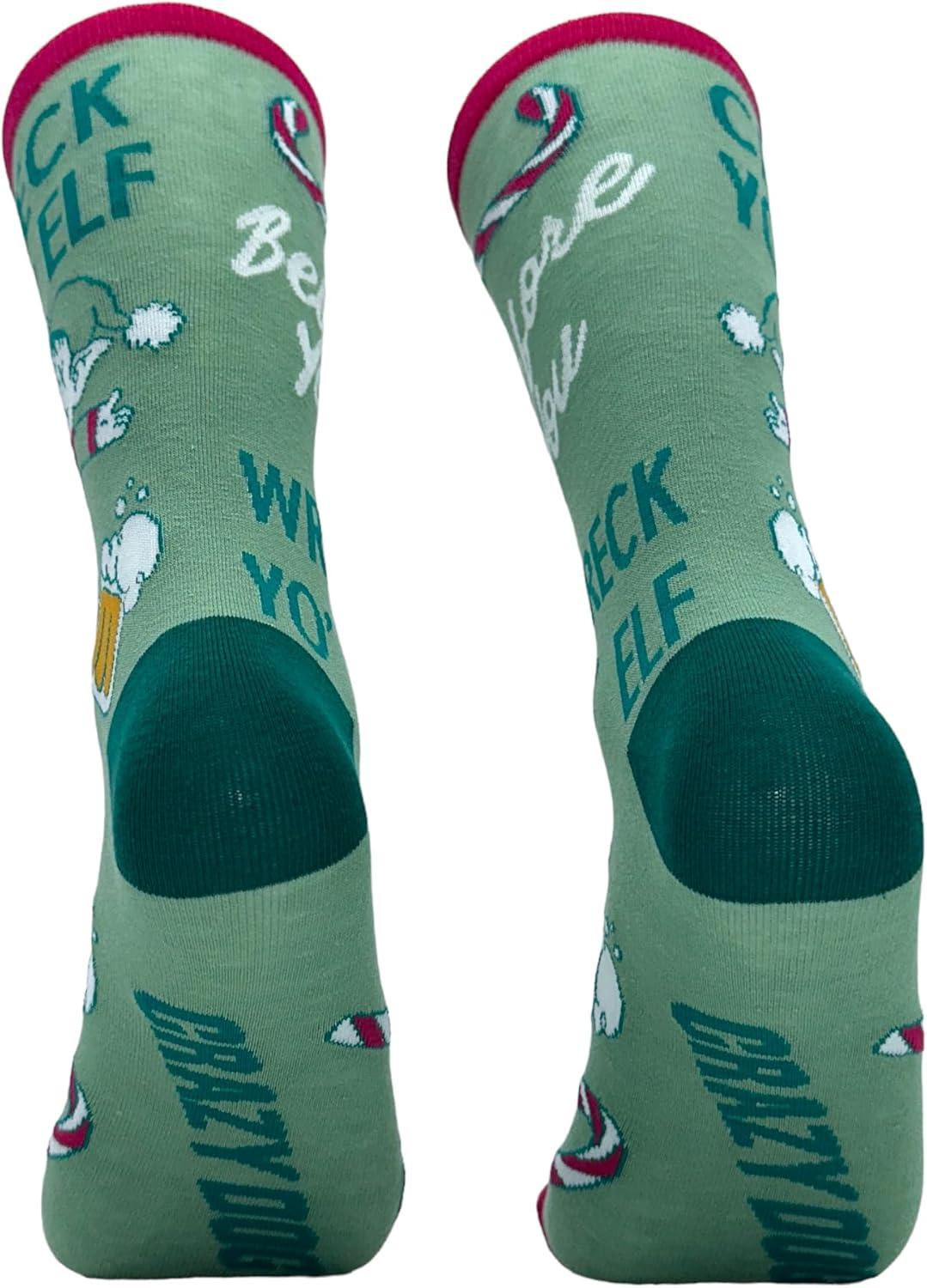 imageCrazy Dog Womens Christmas Socks Cute Cozy Festive Xmas Socks for The HolidaysCheck Yo Elf