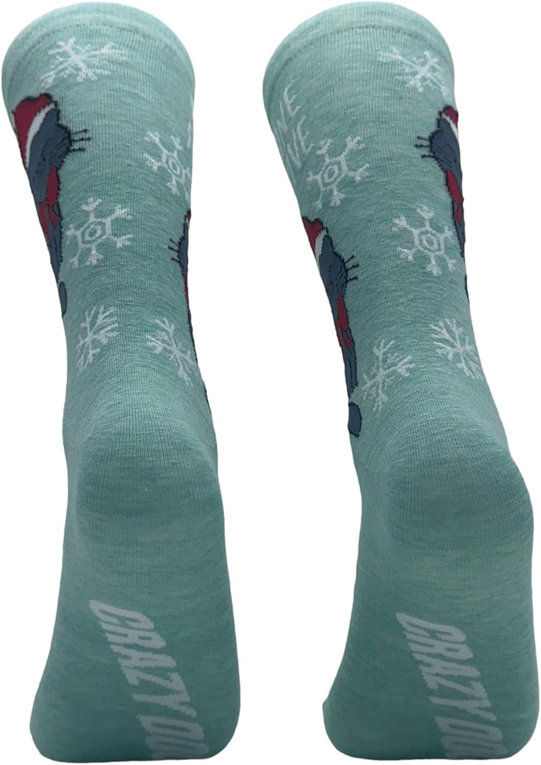 imageCrazy Dog Womens Christmas Socks Cute Cozy Festive Xmas Socks for The HolidaysFeline Festive