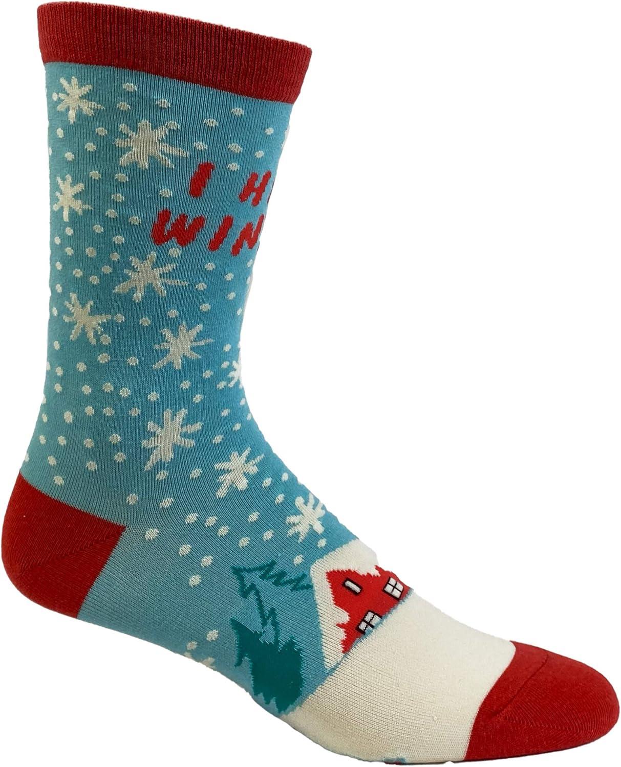 imageCrazy Dog Womens Christmas Socks Cute Cozy Festive Xmas Socks for The HolidaysHate Winter