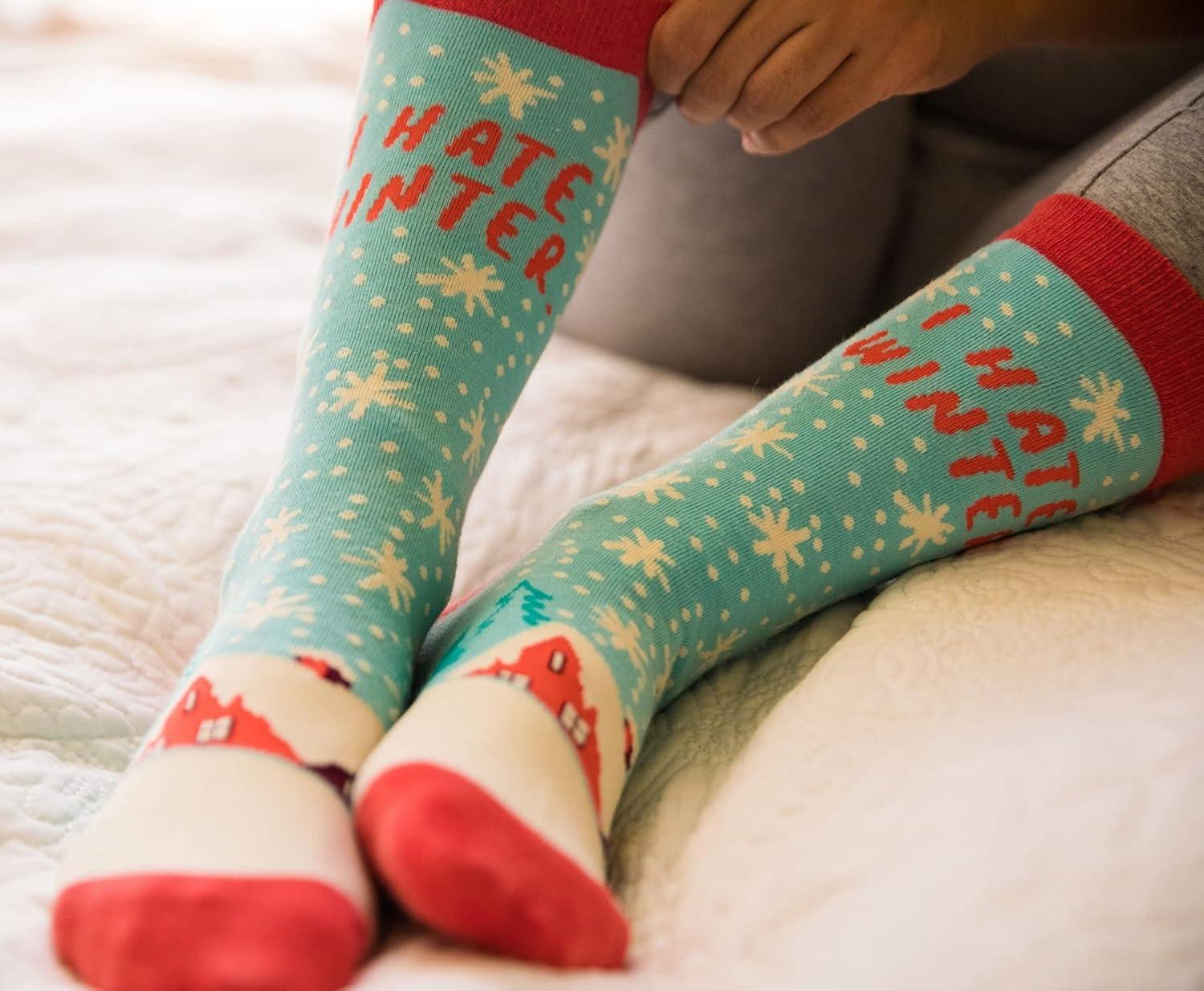 imageCrazy Dog Womens Christmas Socks Cute Cozy Festive Xmas Socks for The HolidaysHate Winter
