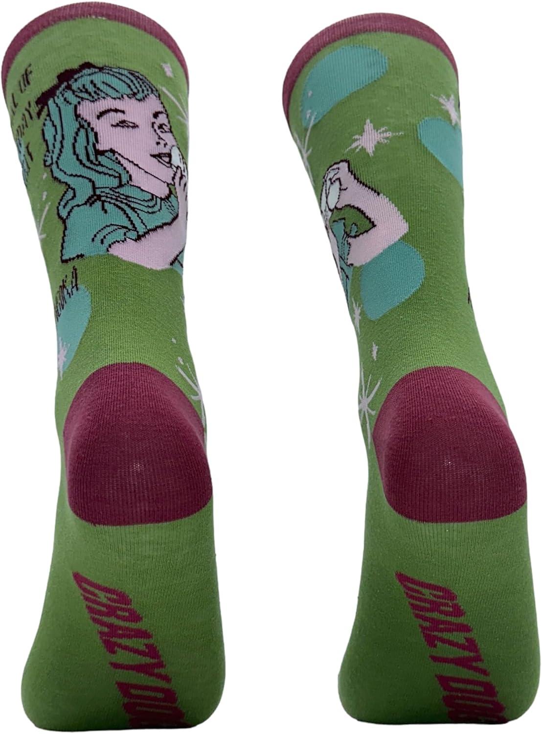 imageCrazy Dog Womens Christmas Socks Cute Cozy Festive Xmas Socks for The HolidaysHoliday Spirit Vodka
