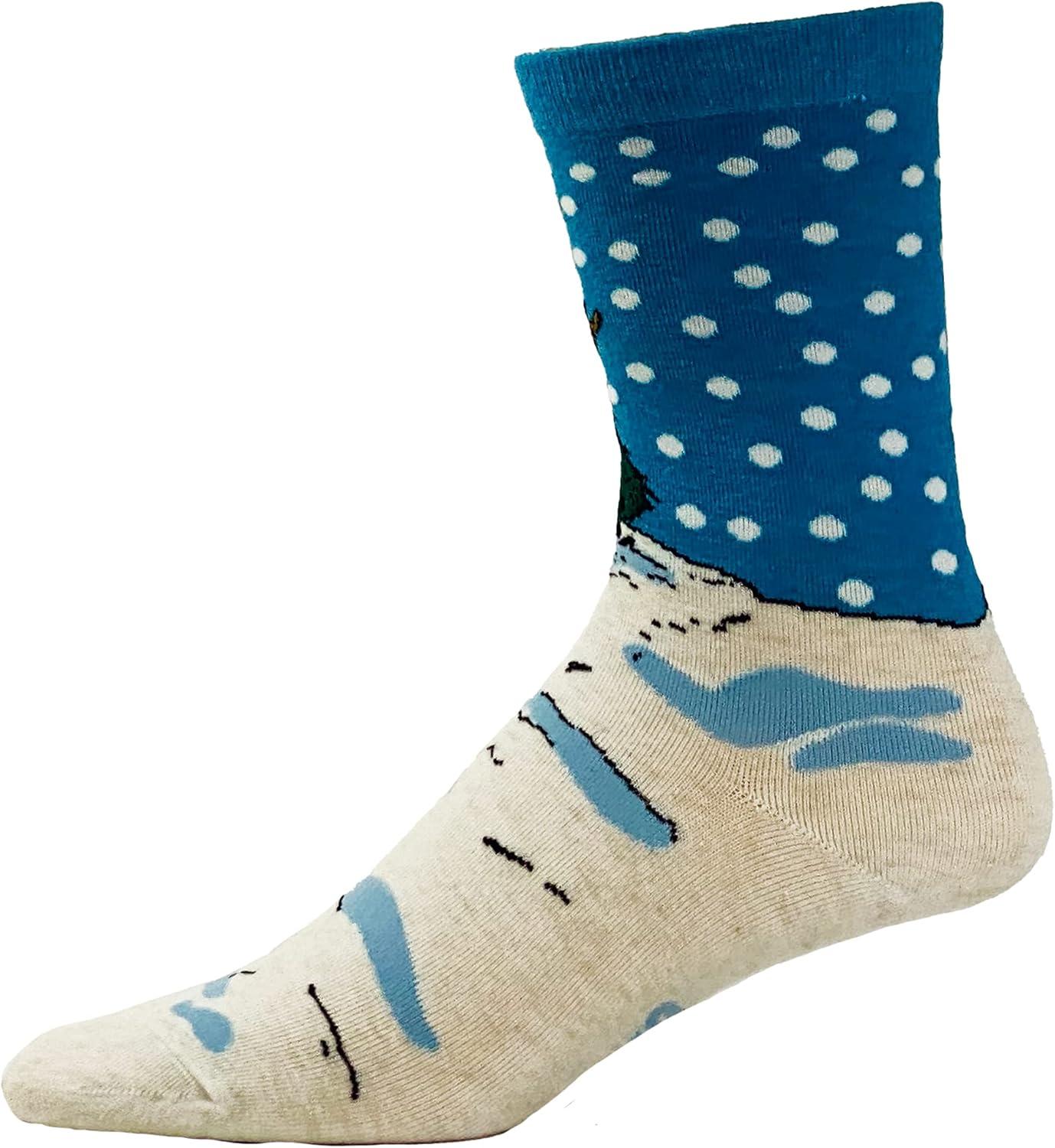 imageCrazy Dog Womens Christmas Socks Cute Cozy Festive Xmas Socks for The HolidaysSnowman Scene