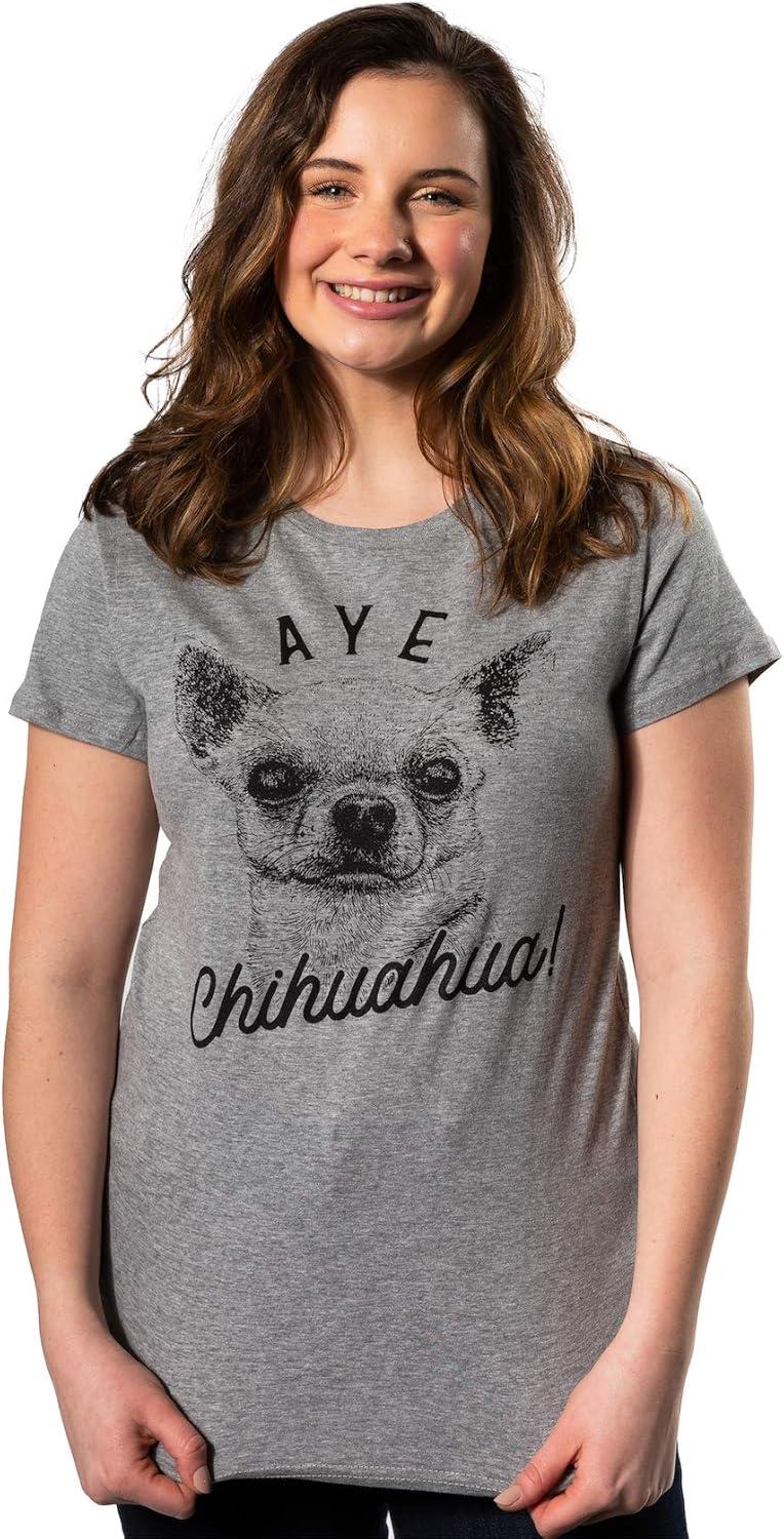 imageWomens Aye Chihuahua T Shirt Funny Pet Puppy Dog TeeDark Heather Grey