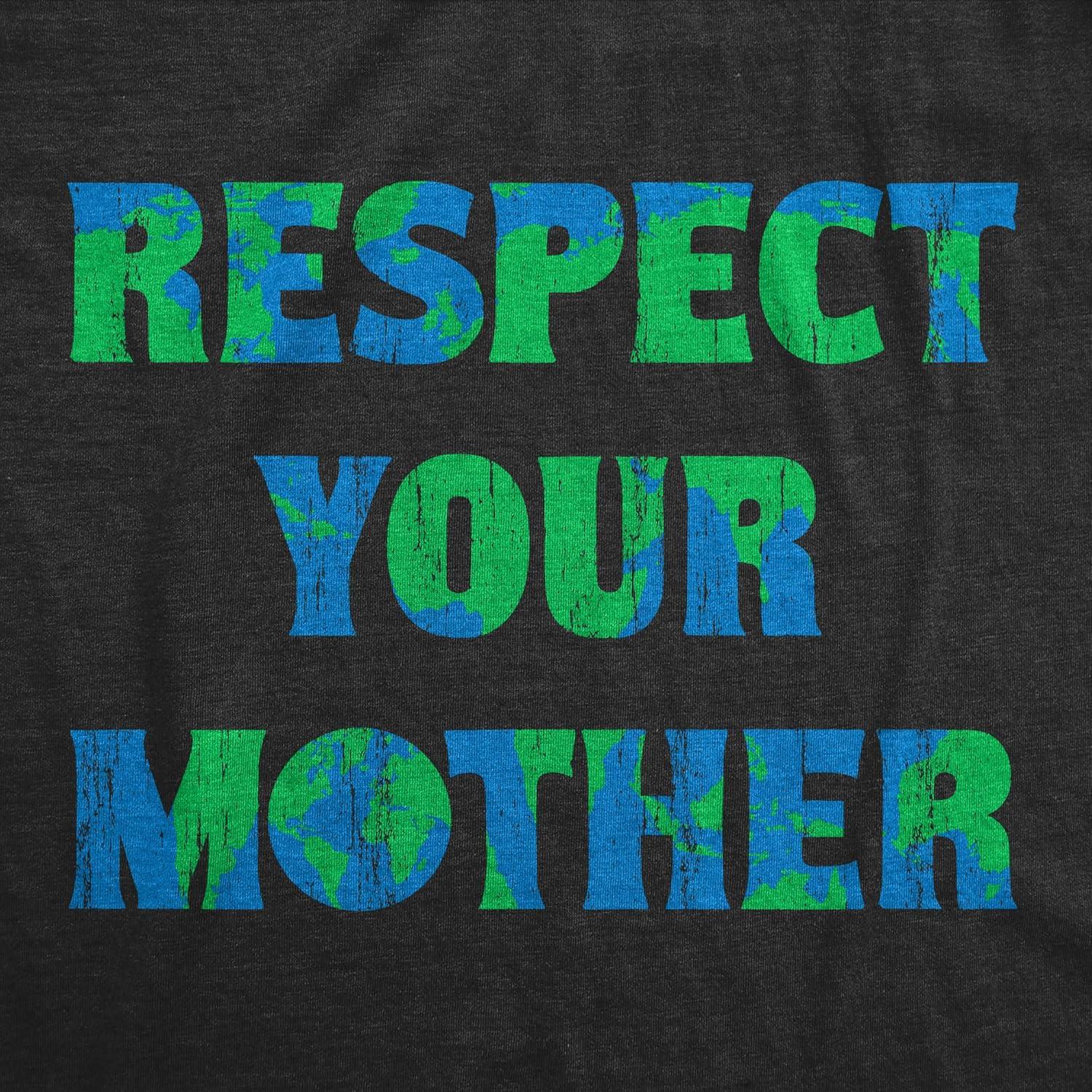 imageWomens Earth Day T Shirt Funny Awesome Environmental Nature Recycling Tee for LadiesHeather Black Respect