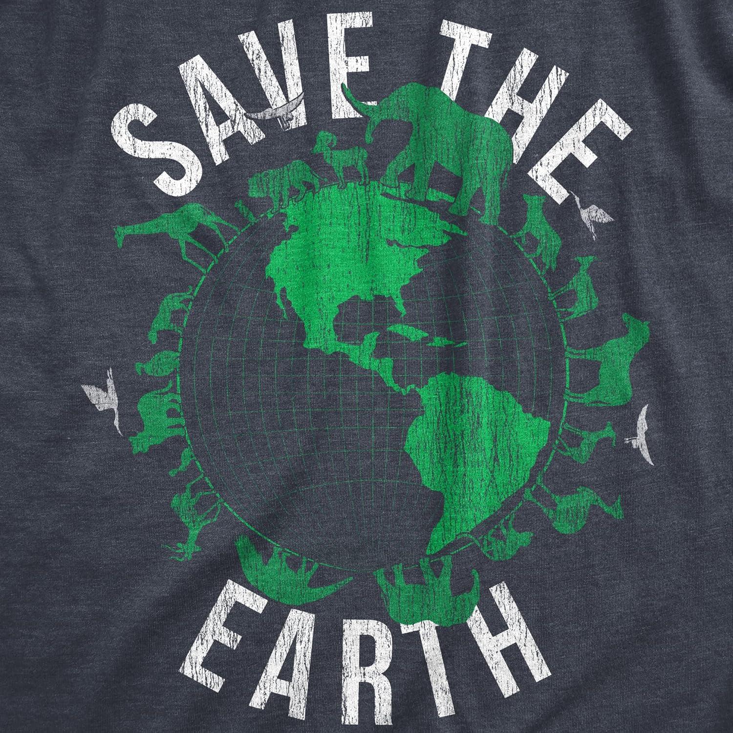 imageWomens Earth Day T Shirt Funny Awesome Environmental Nature Recycling Tee for LadiesHeather Navy Save the Earth