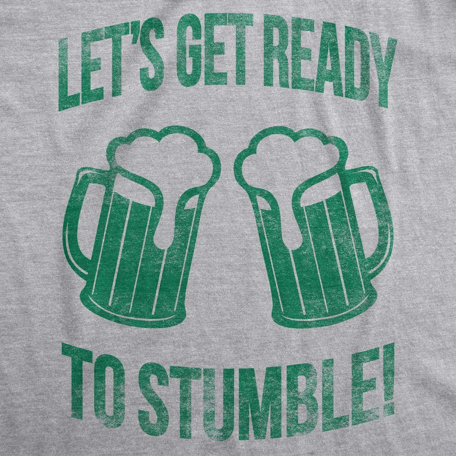 imageWomens Funny St Patricks Day T Shirts for Girls Cute Tees for Saint Patricks DayLight Heather Grey Ready to Stumble