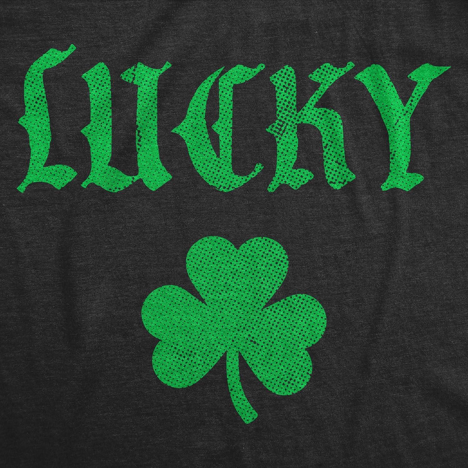 imageWomens Funny T Shirts Sarcastic Lucky Clover Matching St Patricks Day Graphic Novelty Tee for Ladies