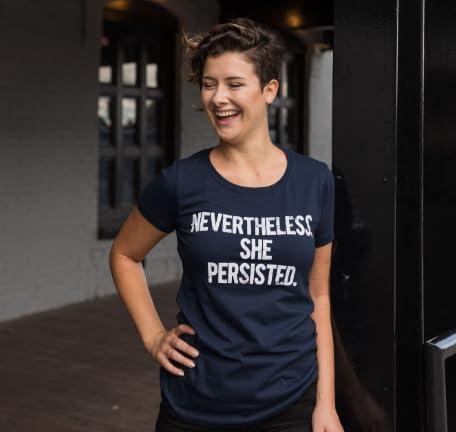 imageWomens Nevertheless She Persisted Funny Political Adult Sarcastic Humor T ShirtHeather Green