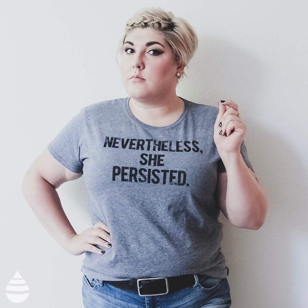 imageWomens Nevertheless She Persisted Funny Political Adult Sarcastic Humor T ShirtHeather Royal