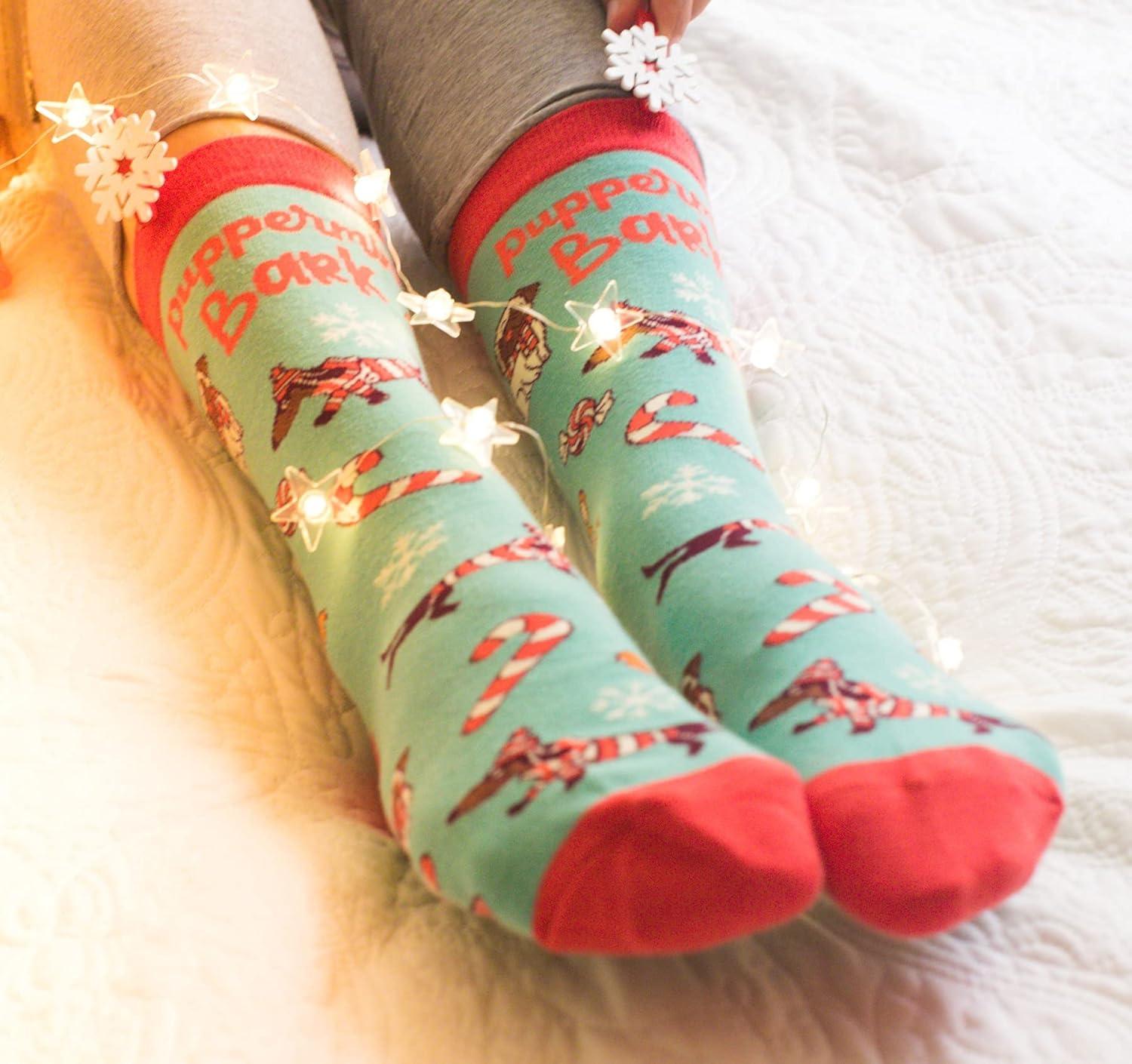 imageWomens Puppermint Bark Socks Funny Pet Dog Puppy Animal Lover Christmas Candy Footwear