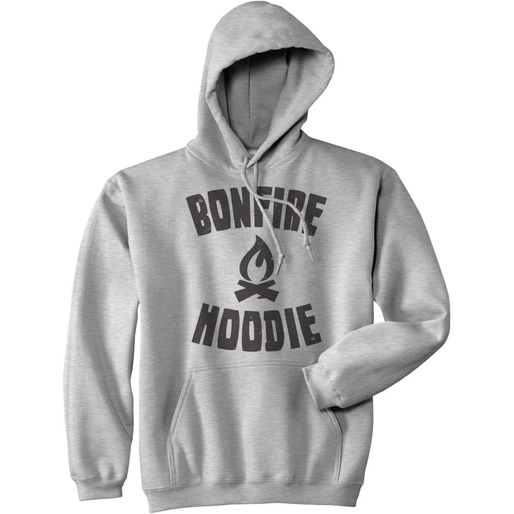 imageCrazy Dog TShirts Bonfire Hoodie Funny Camping Outdoor Summer Vacation Unisex Sweater HoodieLight Heather Grey