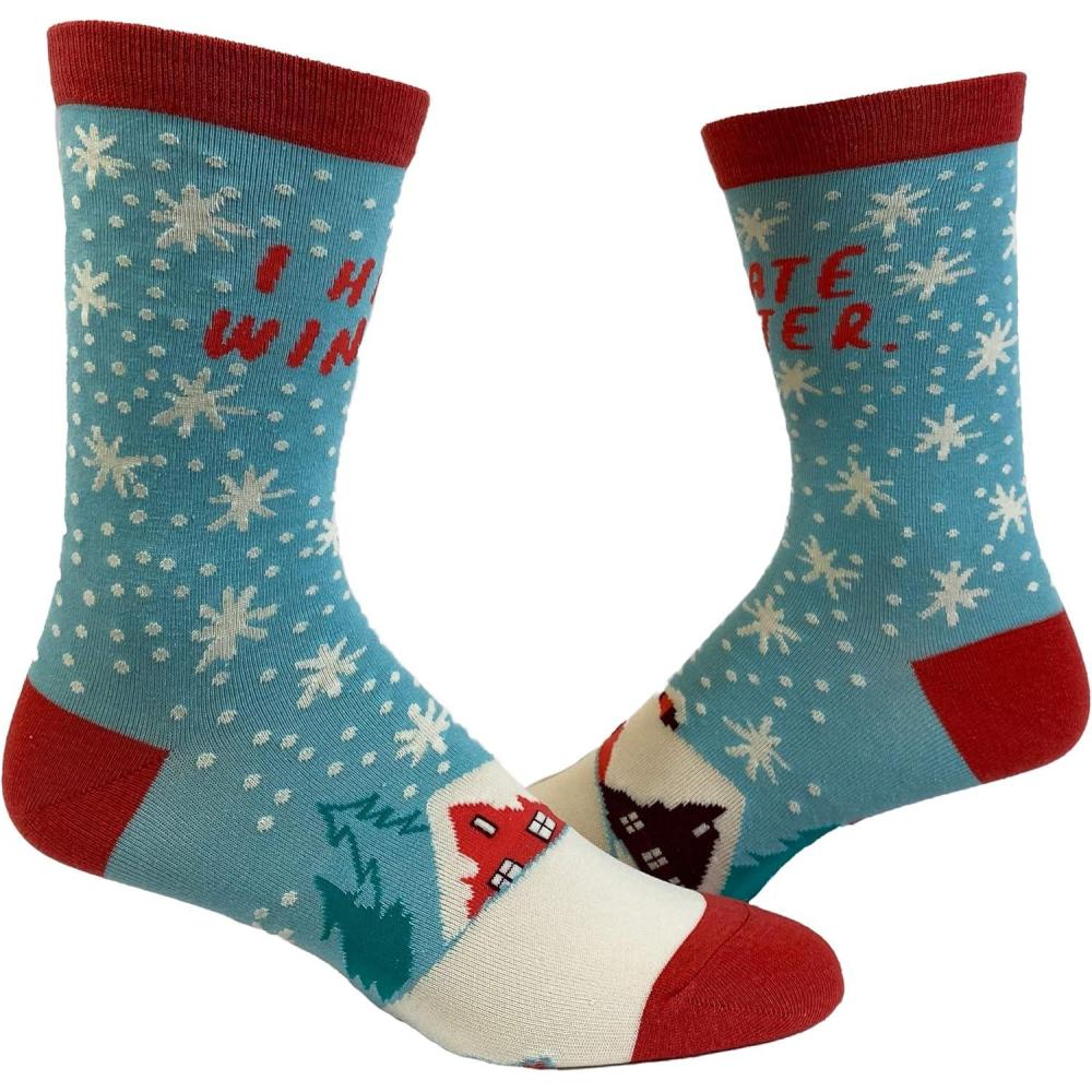 imageCrazy Dog Womens Christmas Socks Cute Cozy Festive Xmas Socks for The HolidaysHate Winter