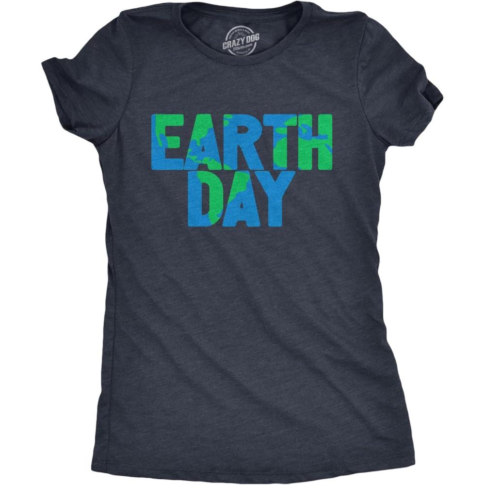 imageWomens Earth Day T Shirt Funny Awesome Environmental Nature Recycling Tee for LadiesHeather Navy Earth Day