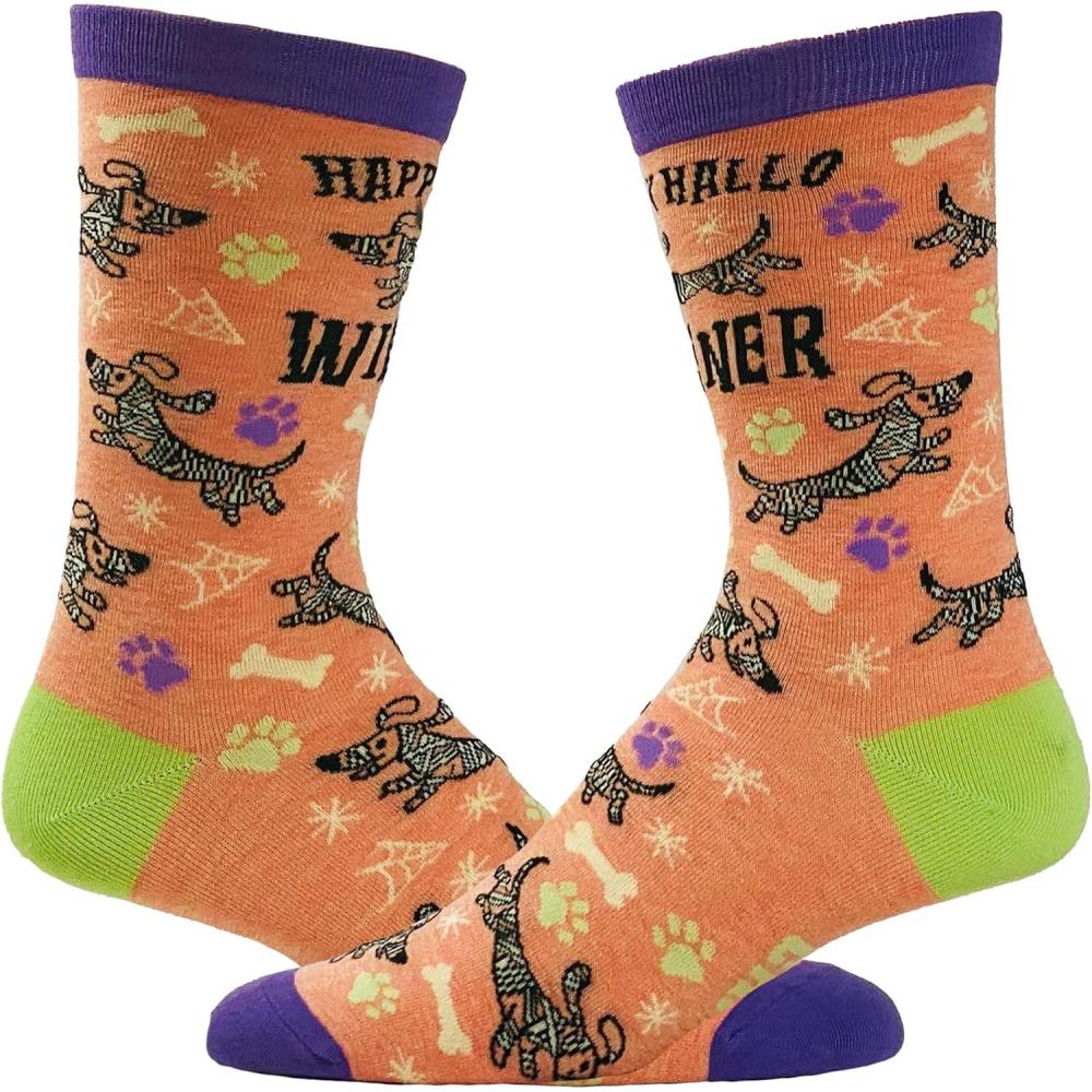 imageWomens Happy Hallowiener Socks Funny Halloween Pet Dog Puppy Dachshund Lover Footwear