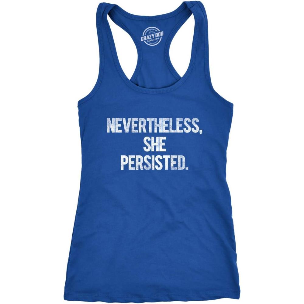 imageWomens Nevertheless She Persisted Funny Political Congress Senate Fitness Tank TopHeather Royal
