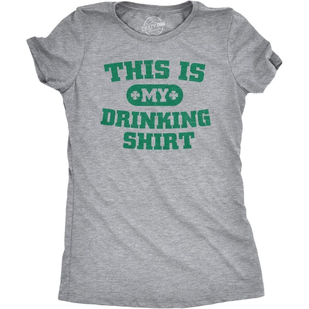 imageWomens Saint Patricks Day T Shirts for Pubs Funny Drinking Shirts for WomenDark Heather Grey Drinking Shirt