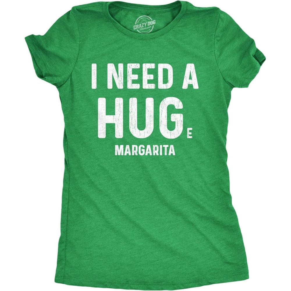 imageWomens Saint Patricks Day T Shirts for Pubs Funny Drinking Shirts for WomenHeather Green Huge Margarita