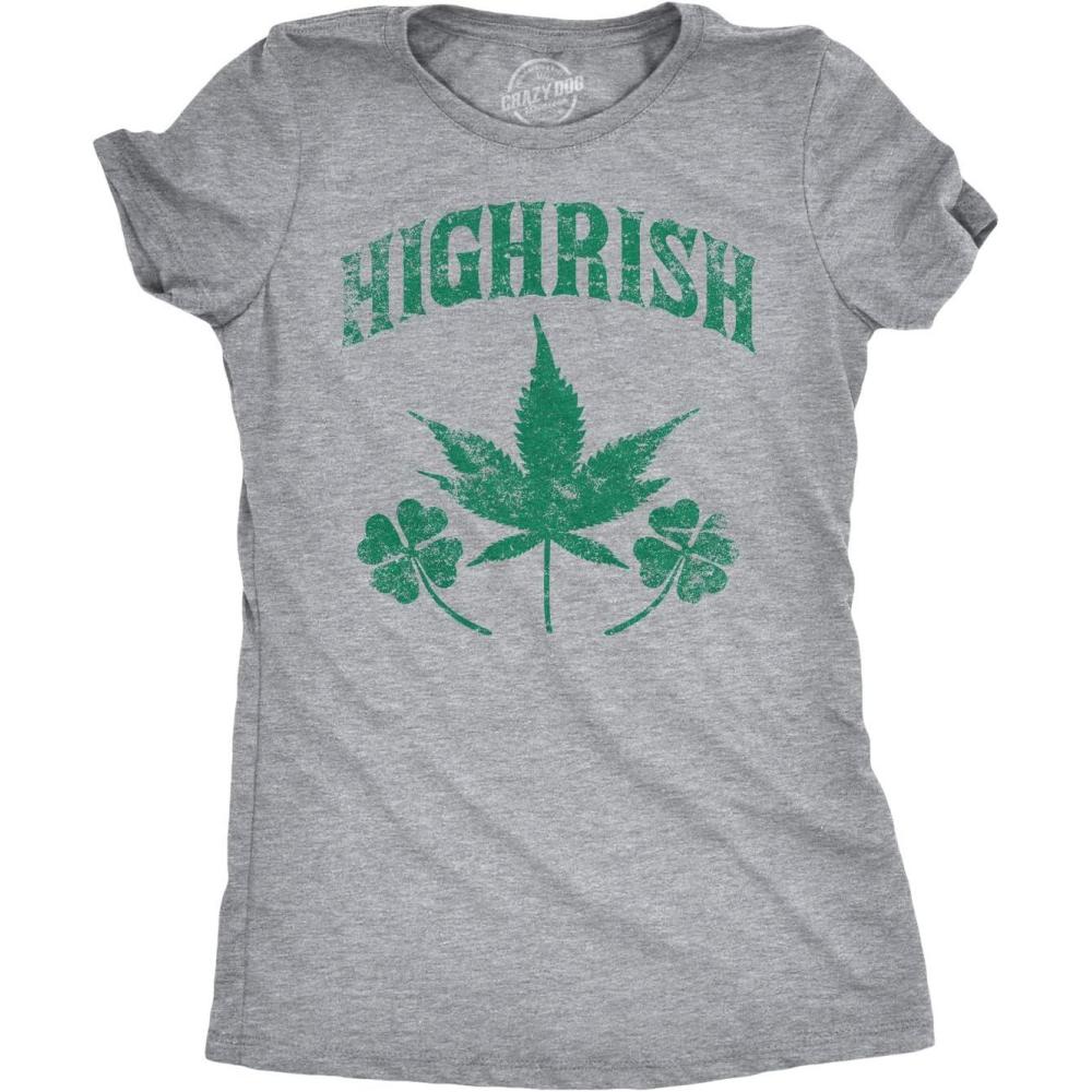 imageWomens Saint Patricks Day T Shirts for Pubs Funny Drinking Shirts for WomenLight Heather Grey Highrish