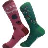 Crazy Dog Womens Christmas Socks Cute Cozy Festive Xmas Socks for The Holidays(Team Naughty Nice)