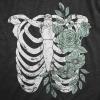 Funny Skeleton T Shirts for Women – Humerus Tees with Bone Tingling Jokes for Ladies(Heather Black – Floral Ribcage)