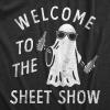 Funny Womens Halloween T Shirts Drinking T Shirts for Halloween Party Cute Tees for Women(Heather Black – Sheet Show)