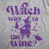 Funny Womens Halloween T Shirts Drinking T Shirts for Halloween Party Cute Tees for Women(Light Heather Grey – Which Way Wine)