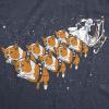 Womens Corgi Sleigh T Shirt Funny Christmas Santa Claus Dog Tee(Heather Navy)