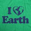 Womens Earth Day T Shirt Funny Awesome Environmental Nature Recycling Tee for Ladies(Heather Green – I Heart Earth)