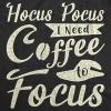 Womens Hocus Pocus I Need Coffee to Focus T Shirt Funny Halloween Witch Tee(Heather Black)