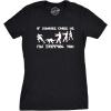 Womens If Zombies Chase Us I’m Tripping You Funny Sarcastic Halloween T Shirt(Black)