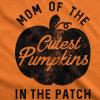 Womens Mom of The Cutest Pumpkins in The Patch T Shirt Funny Halloween Tee(Orange)