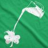 Womens Saint Patricks Day T Shirts for Pubs Funny Drinking Shirts for Women(Heather Green – Pouring Shamrock)