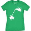 Womens Saint Patricks Day T Shirts for Pubs Funny Drinking Shirts for Women(Heather Green – Pouring Shamrock)