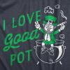 Womens Saint Patricks Day T Shirts for Pubs Funny Drinking Shirts for Women(Heather Navy – Love Pot)