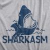 Womens Sharkasm T Shirt Funny Sarcastic Shark Summer Vacation Graphic Novelty Tee(Light Heather Grey)