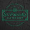 Womens St. Patricks Clover Shop T Shirt Funny Saint Paddy’s Day Parade Graphic Novelty Tee for Ladies(Heather Black)