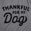 Womens Thankful for My Dog T Shirt Funny Cute Pet Puppy Thanksgiving Graphic Tee(Dark Heather Grey)