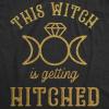 Womens This Witch is Getting Hitched T Shirt Funny Halloween Wedding Bride Tee(Heather Black – Witch Hitched)