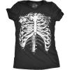 Crazy Dog T-Shirts Womens Splattered Rib Cage T Shirt Cool Skeleton Halloween Costume Tee for Ladies(Heather Black – Splattered Ribcage)