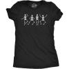 Funny Skeleton T Shirts for Women – Humerus Tees with Bone Tingling Jokes for Ladies(Heather Black – Skeletons Dancing)
