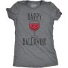 Funny Womens Halloween T Shirts Drinking T Shirts for Halloween Party Cute Tees for Women(Dark Heather Grey – Hallowine)