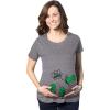 Maternity Bump Smash T Shirt Funny New Baby Announcement Gender Reveal Pregnancy(Dark Heather Grey)