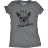 Womens Aye Chihuahua T Shirt Funny Pet Puppy Dog Tee(Dark Heather Grey)