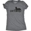 Womens Catitude T Shirt Funny Pet Cat Attitude Tee(Dark Heather Grey)