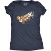 Womens Corgi Sleigh T Shirt Funny Christmas Santa Claus Dog Tee(Heather Navy)